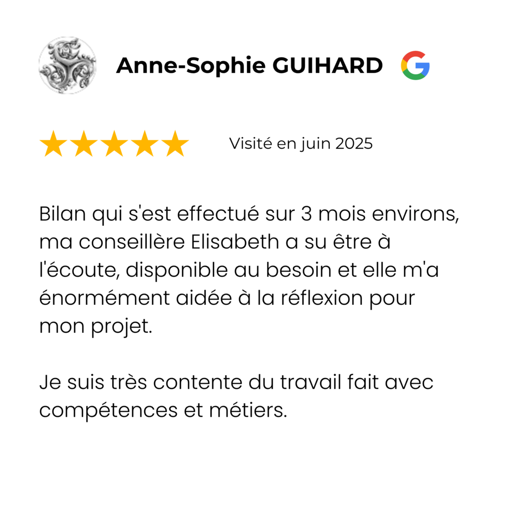 Avis C&M - Bilan de compétences - Anne-Sophi GUIHARD